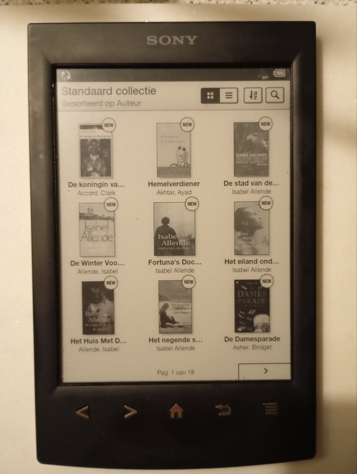 Sony PRS-T2N E-reader met hoesje, Gebruikt, 6 inch of minder, Ophalen of Verzenden, Wi-Fi