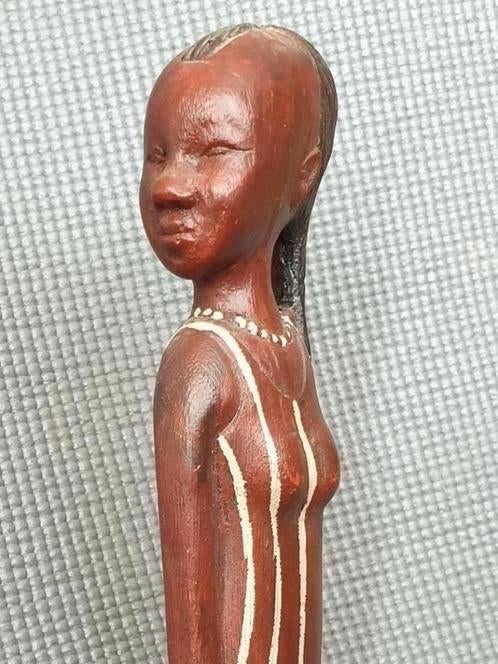 Vintage tribale kunstfiguur afrikaans vrouw, Ophalen of Verzenden, 20 - 50 cm, Beeld, Hout