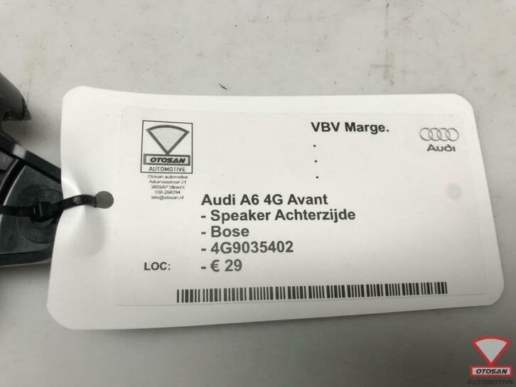 audi a6 4g avant speaker achterzijde bose 4g9035402, Auto-onderdelen, Gebruikt, AUDI AG, Auto-Union-Strasse 1
85045  Ingolstadt, DE