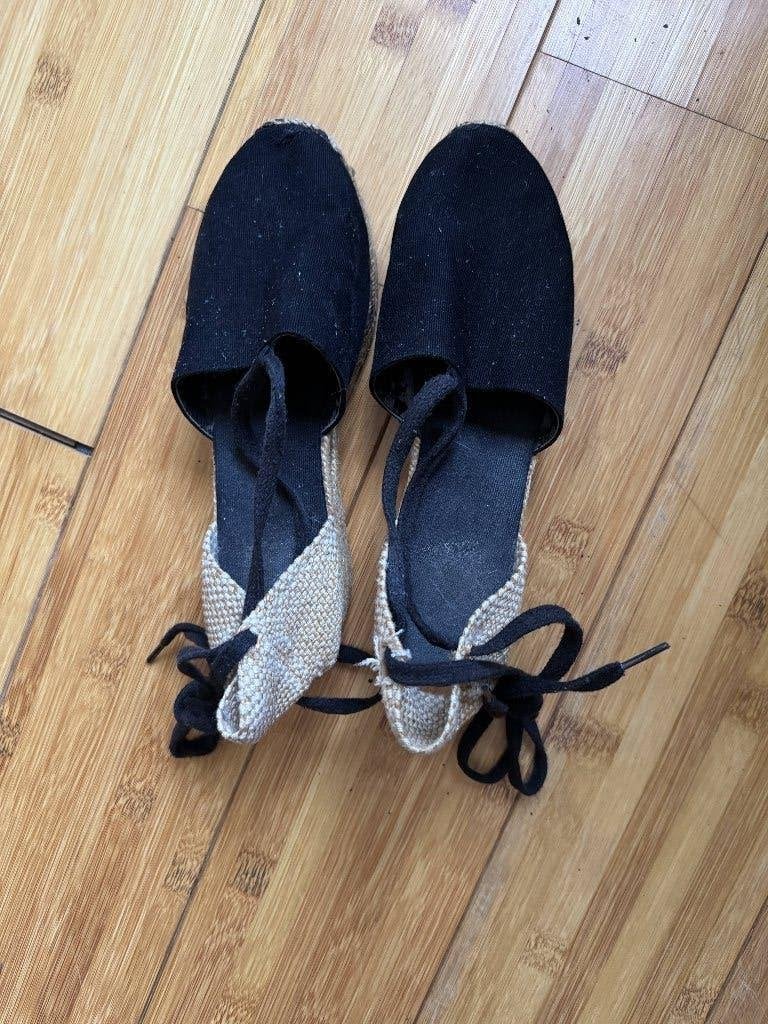 Spaanse Espadrilles maat 39, Zwart, Ophalen of Verzenden, Zo goed als nieuw, Espadrilles of Moccasins