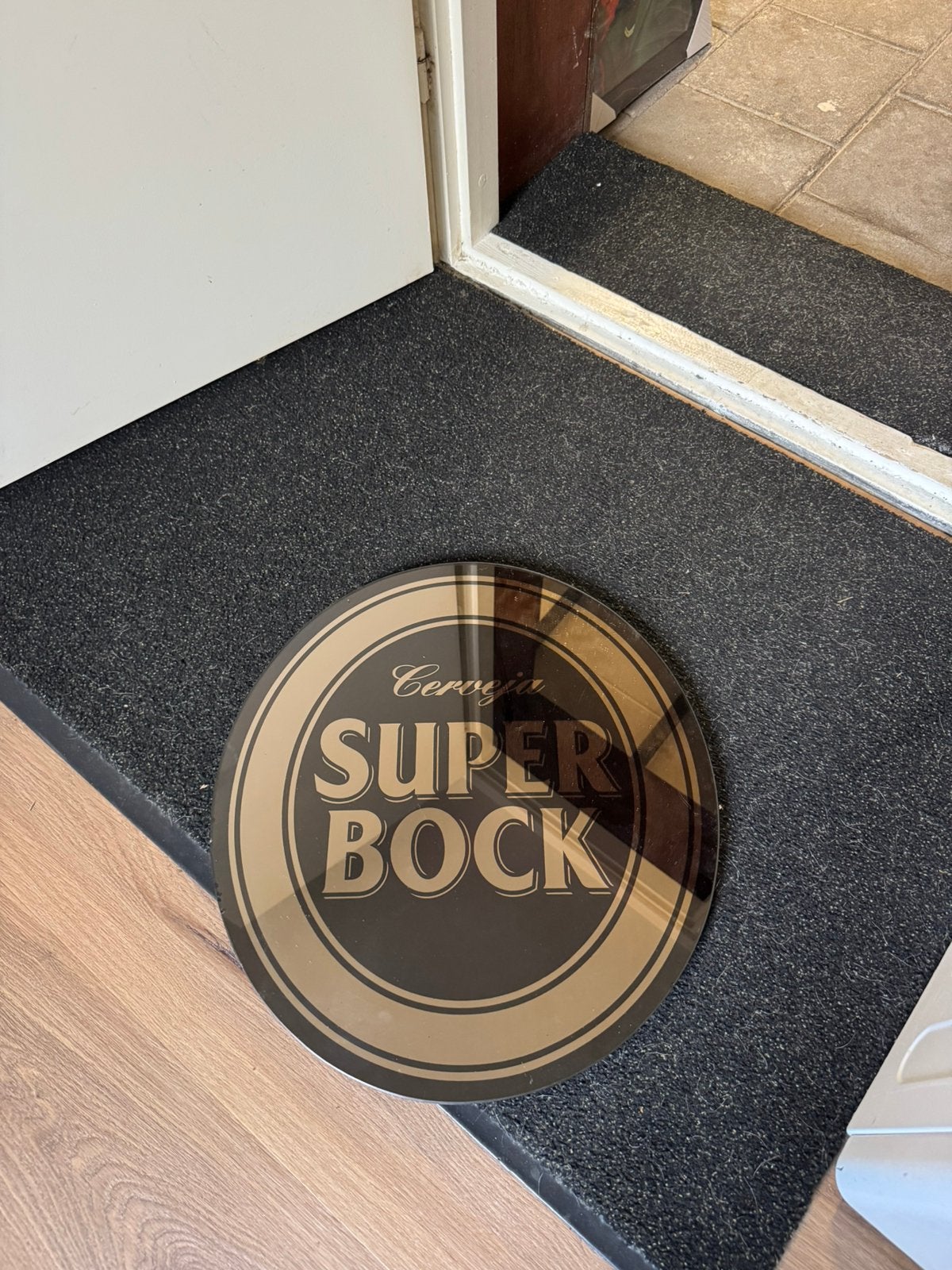 Prachtig Rond Super Bock Reclamebord / Spiegelbord, Verzamelen, Merken en Reclamevoorwerpen, Ophalen, Zo goed als nieuw, Reclamebord