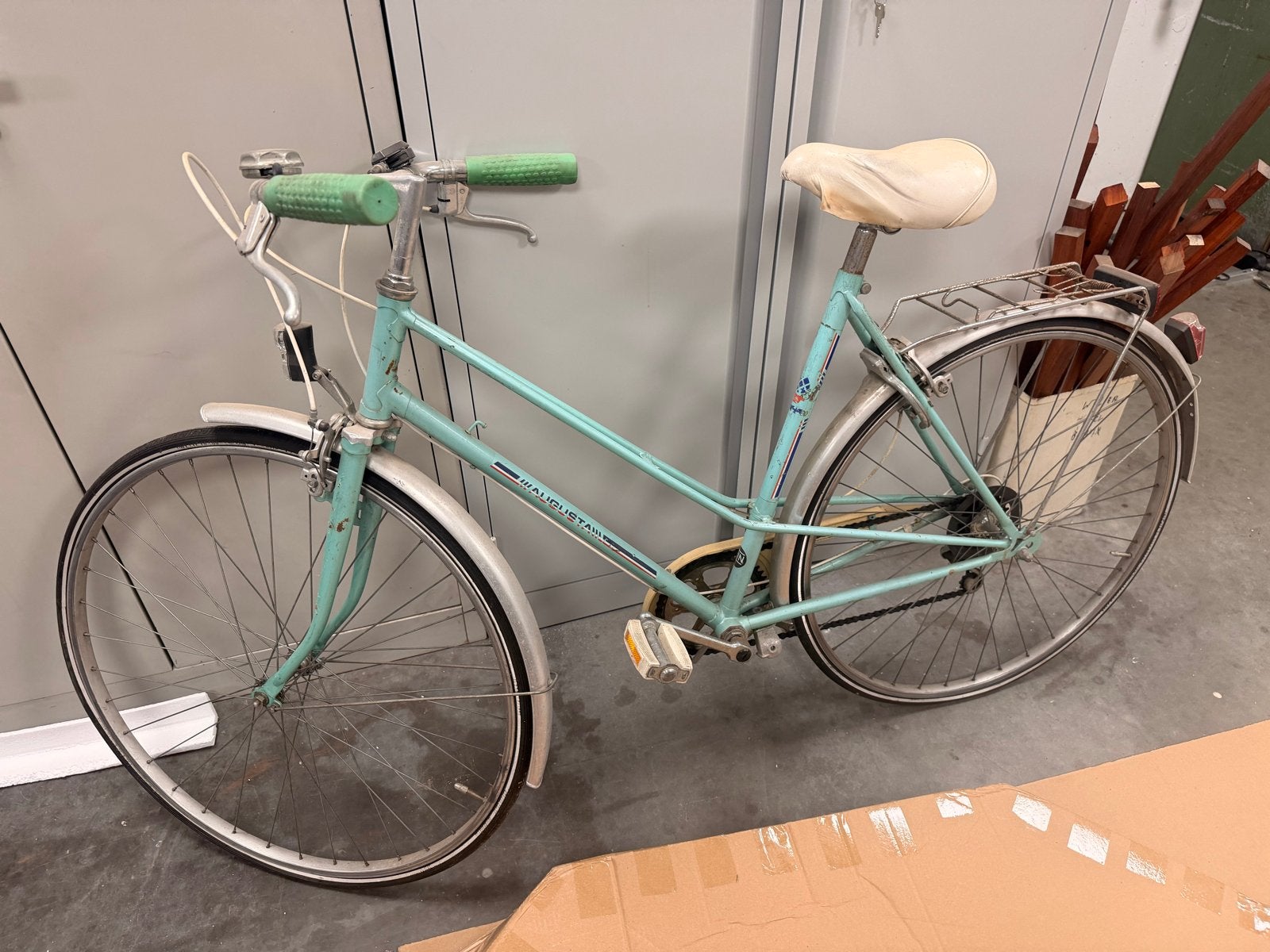 Vintage August renfiets mint groen, Fietsen en Brommers, Velgrem, Ophalen, Overige merken, Minder dan 10 versnellingen