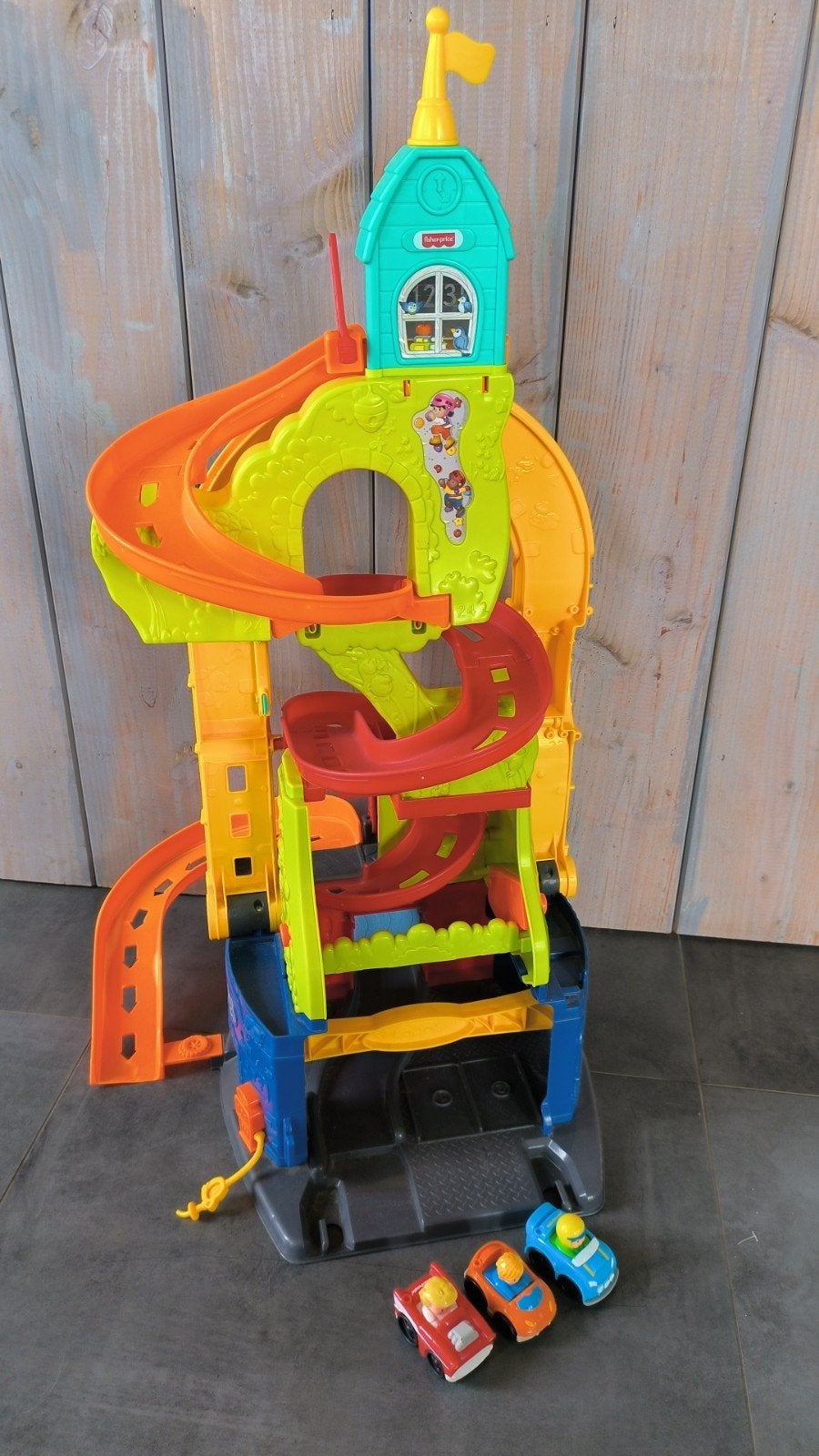 Little People Sta Zit Garage met 3 auto's, Ophalen, Zo goed als nieuw, Jongen of Meisje