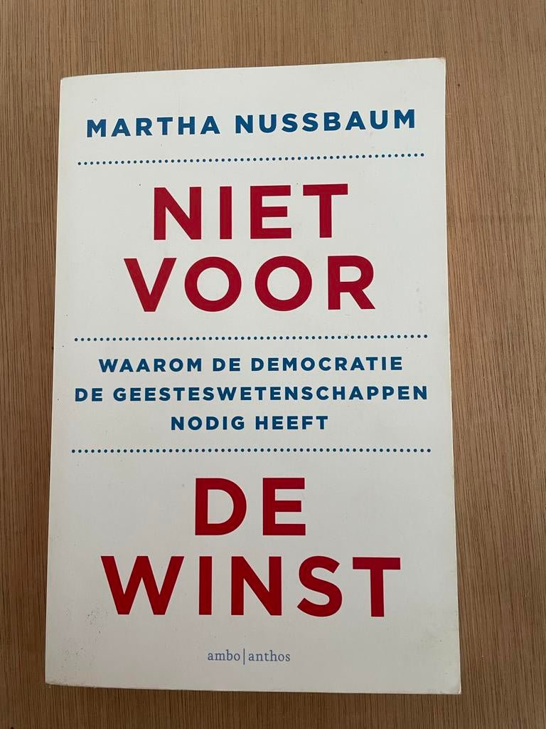 Niet voor de Winst - Martha Nussbaum, Verzenden, Gelezen