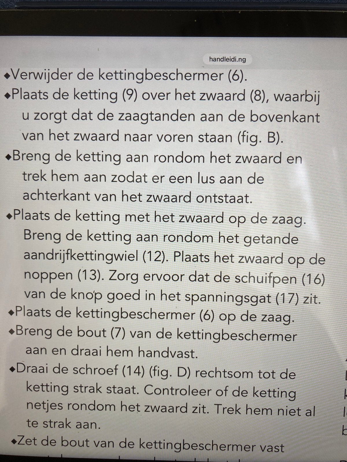 GEZOCHT: onderdeel kettingzaag, Tuin en Terras, Hand-tuingereedschap, Ophalen of Verzenden, Gebruikt
