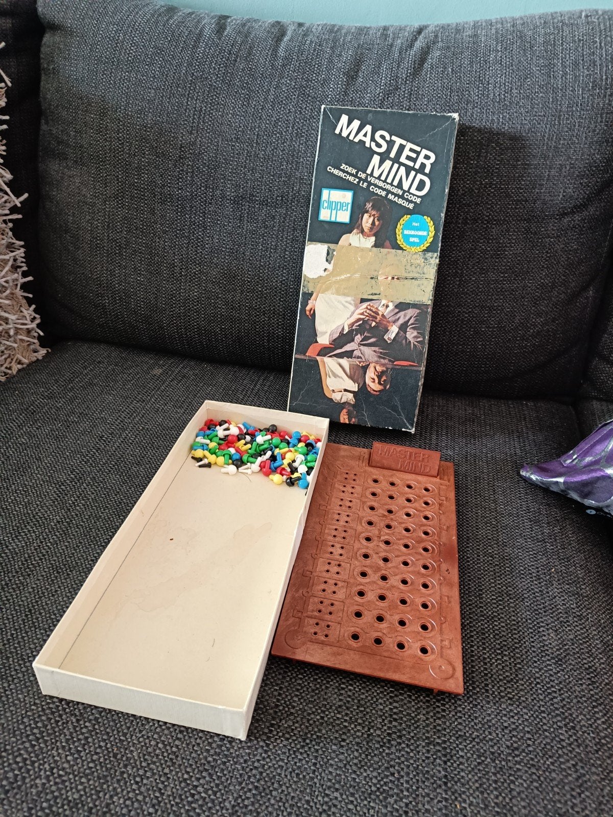 Vintage Mastermind spel met 4-kleurige code, Een of twee spelers, Ophalen of Verzenden, Gebruikt