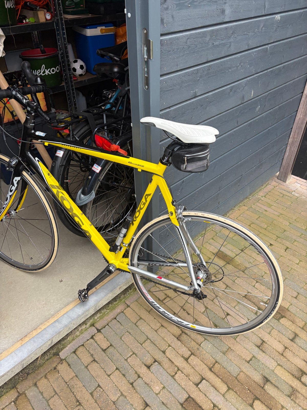 Koga Miyata racefiets - Geel/Zwart, Fietsen en Brommers, Gebruikt, 10 tot 15 versnellingen, Aluminium, Ophalen of Verzenden