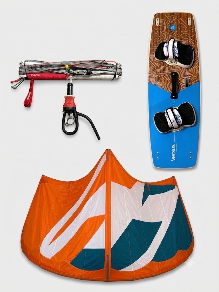 De Gouden 3-delige Set (Kite + Bar + Board), Watersport en Boten, Kitesurfen, Ophalen, Gebruikt, Kitesurf-set, Twintip