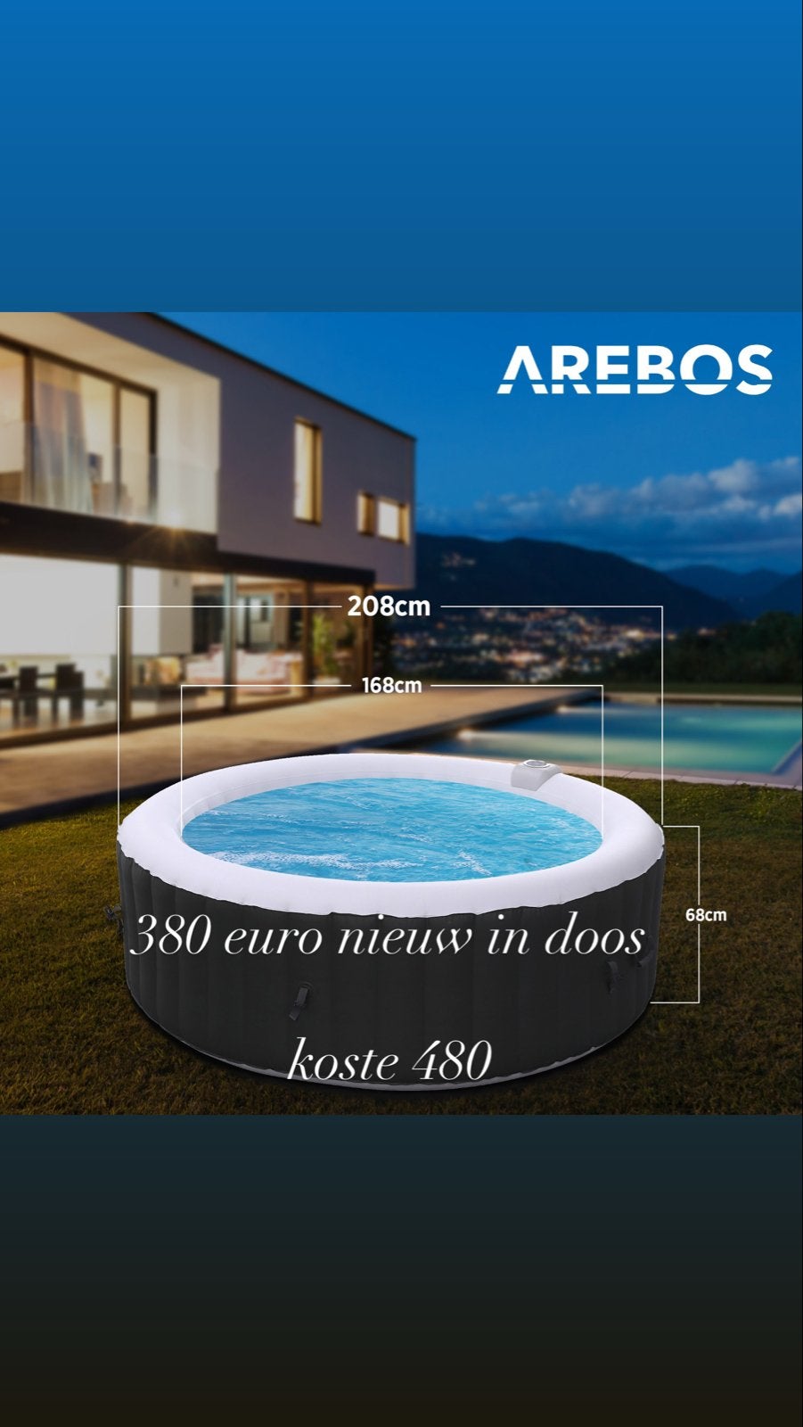AREBOS Opblaasbare Jacuzzi - Nieuw in doos, Ophalen, Nieuw, Afdekzeil, Opblaasbaar