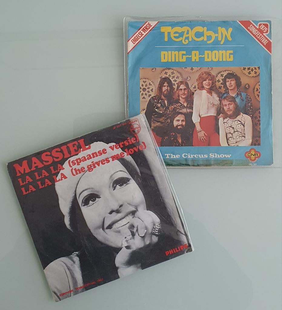 Eurovisie Songfestival klassiekers Vinyl!(Teach-In&Massiel), Gebruikt, 7 inch, Single, Dance