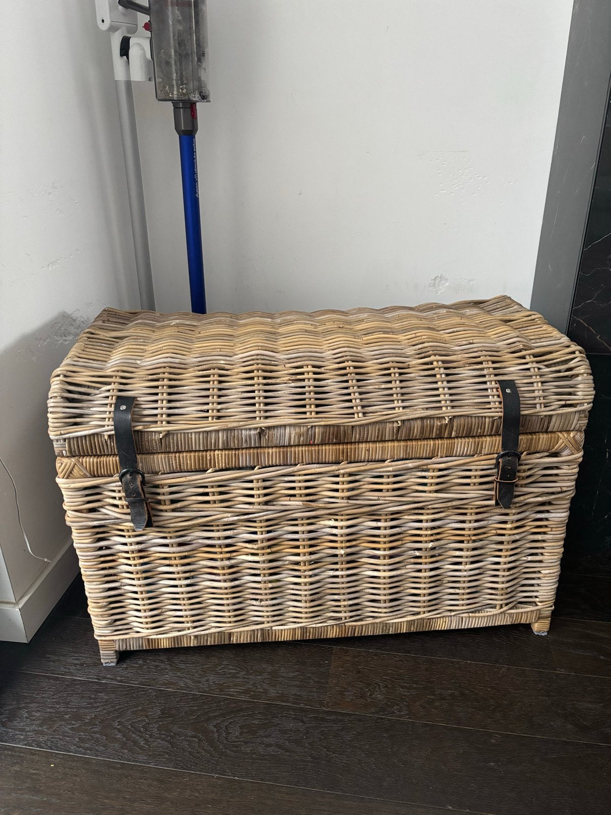 Rotan opbergkist / dekenkist, Ophalen, Gebruikt, 100 tot 150 cm, 75 tot 100 cm