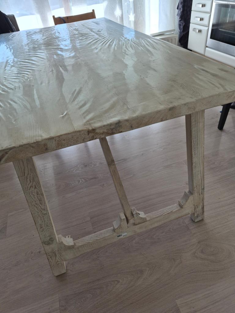 Prachtige Riverdale houten rustieke eet kamer tafel, Ophalen, 50 tot 100 cm, Zo goed als nieuw, 150 tot 200 cm