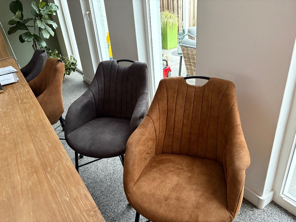 Eetkamerstoelen, Huis en Inrichting, Ophalen, Overige kleuren, Zo goed als nieuw, Stof
