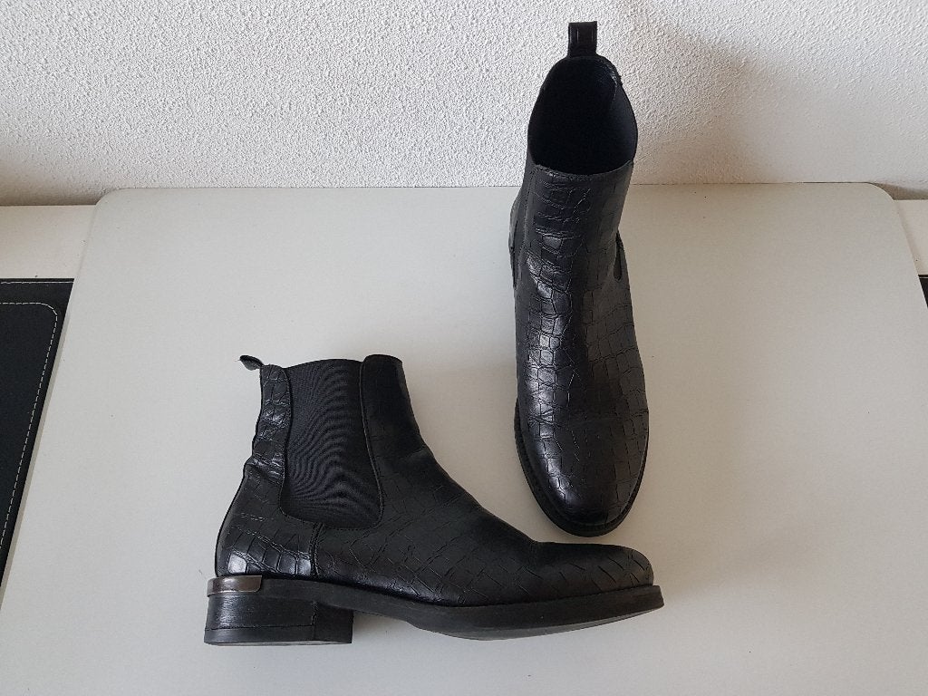 > Via Vai MAAT 39 zwarte leren croco chelsea boots laarzen, Via Vai, Verzenden, Zwart, Lage of Enkellaarzen