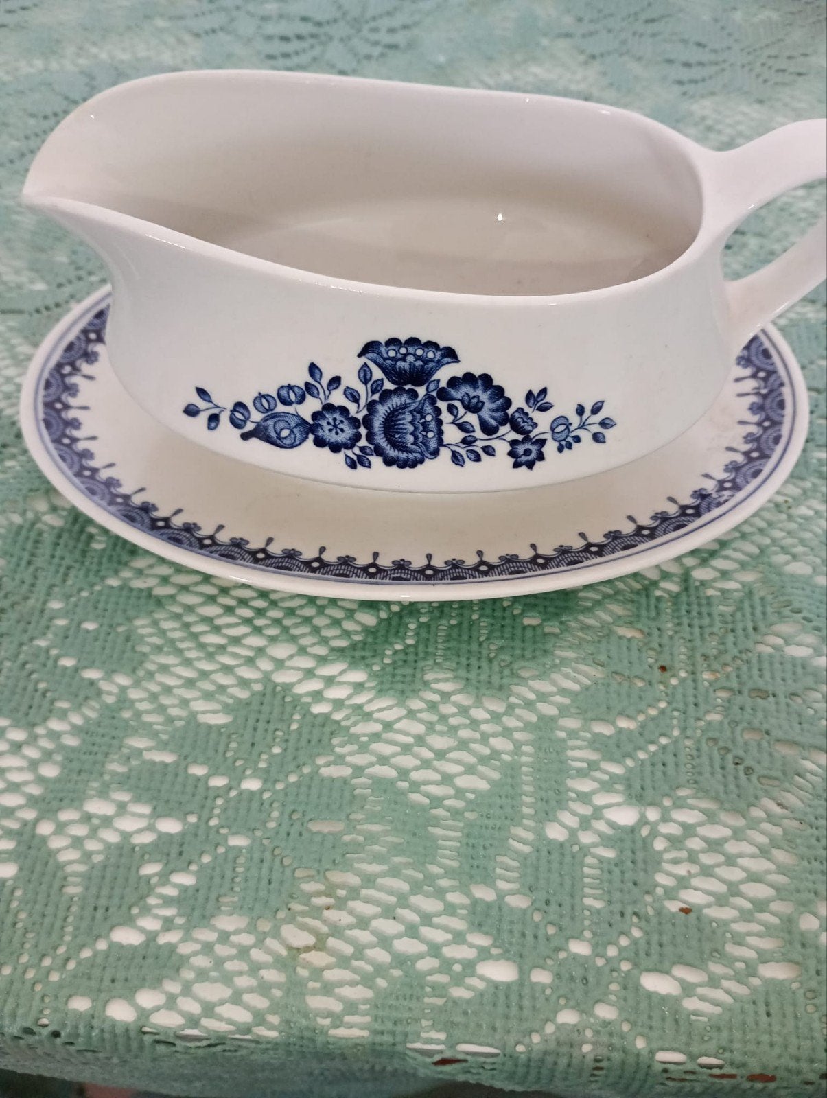 Royal Sphinx Maastricht Sauskom met Schotel - Blauw Bloemen, Ophalen of Verzenden