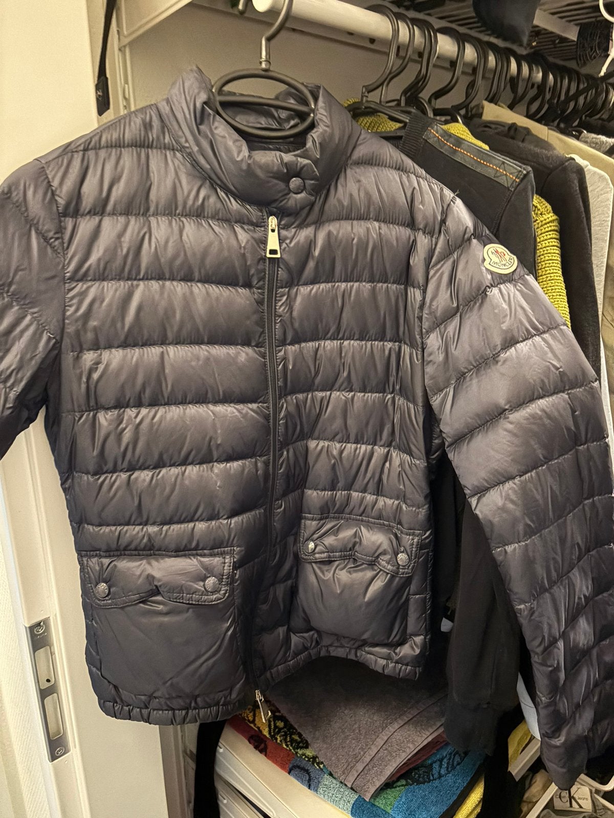 Moncler jas, Ophalen of Verzenden, Zo goed als nieuw, Maat 34 (XS) of kleiner, Blauw