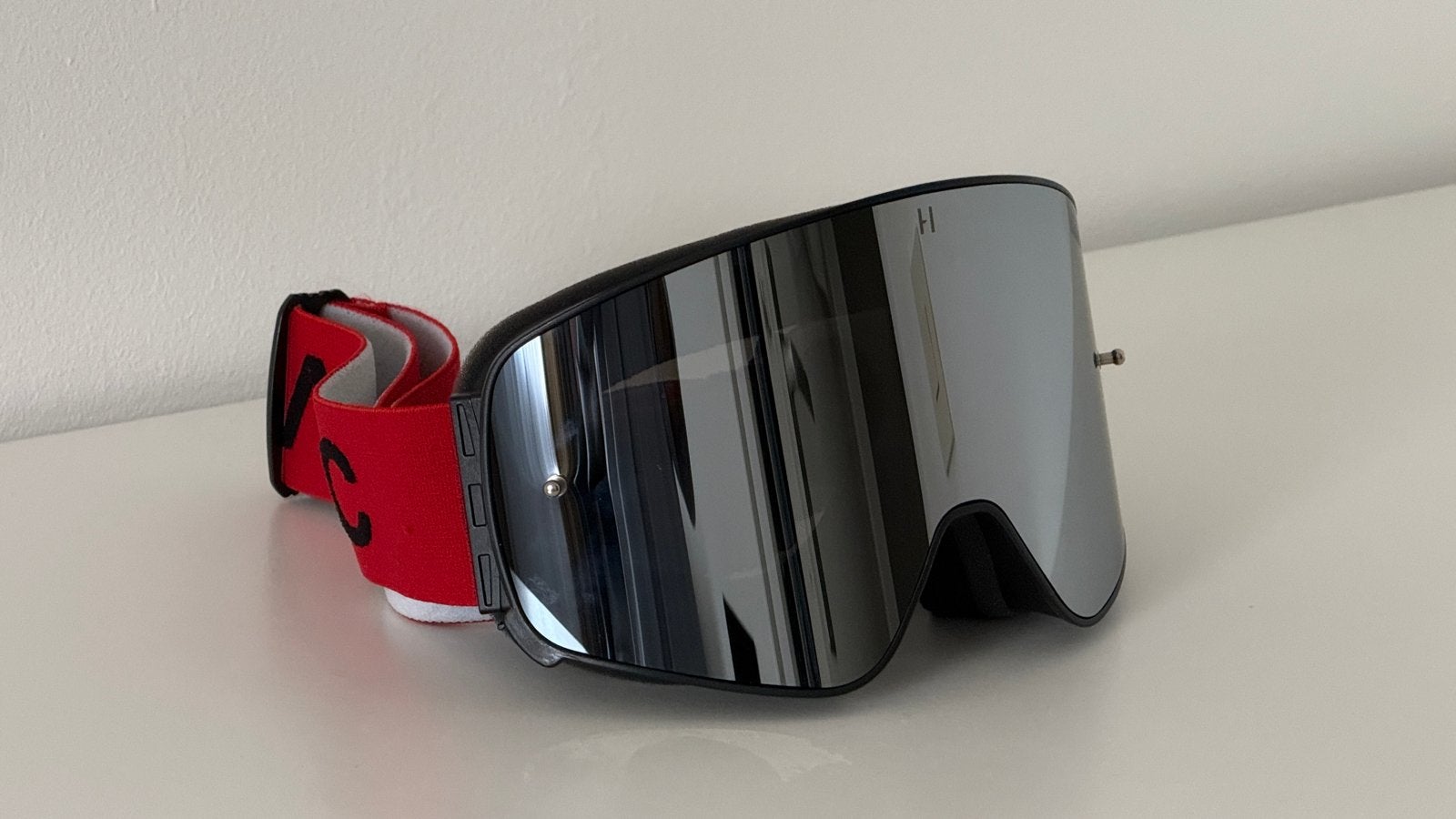 Havoc Off-Road Goggles - Zwart/Rood met spiegelglas, Ophalen of Verzenden, Zo goed als nieuw