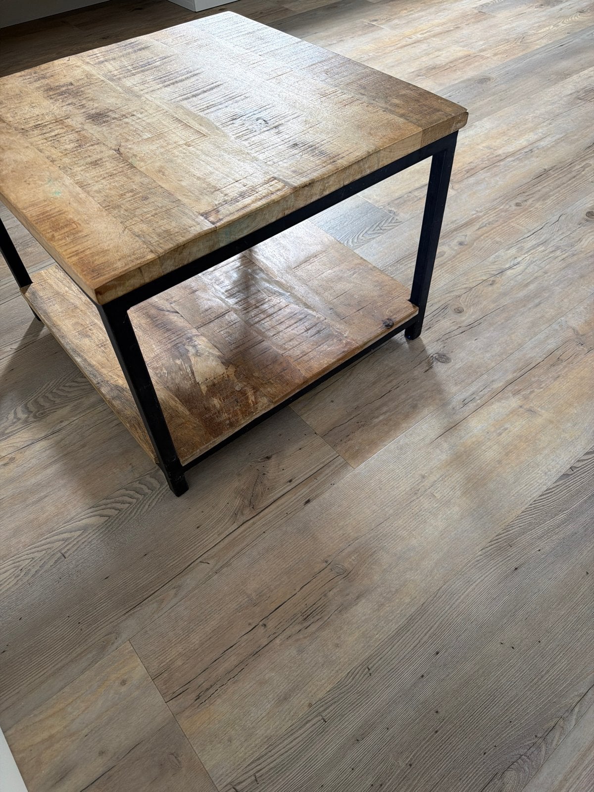 Mango houten salontafel 60x60x45 cm - Industrieel design, Ophalen, Gebruikt, Vierkant, 50 tot 100 cm
