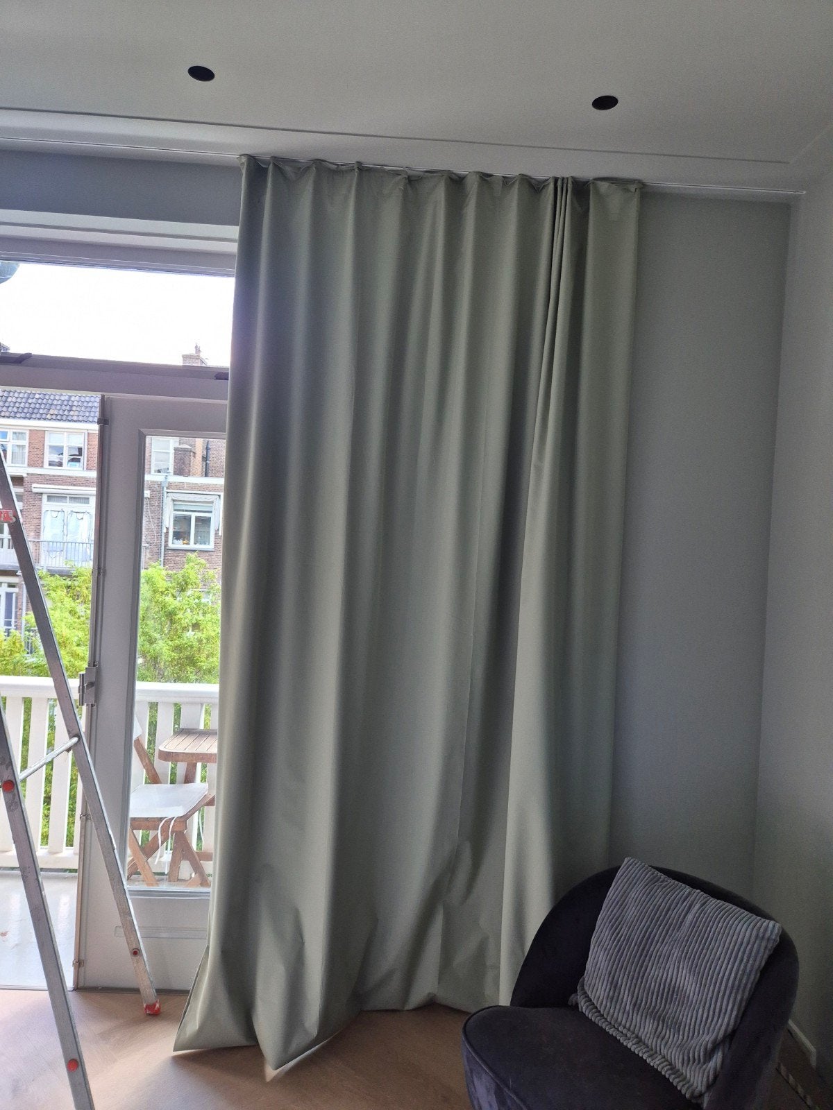 2x IKEA BENGTA Verduisterende Gordijnen met Haken - Groen, Ophalen of Verzenden, Zo goed als nieuw, Gordijn, Met haken