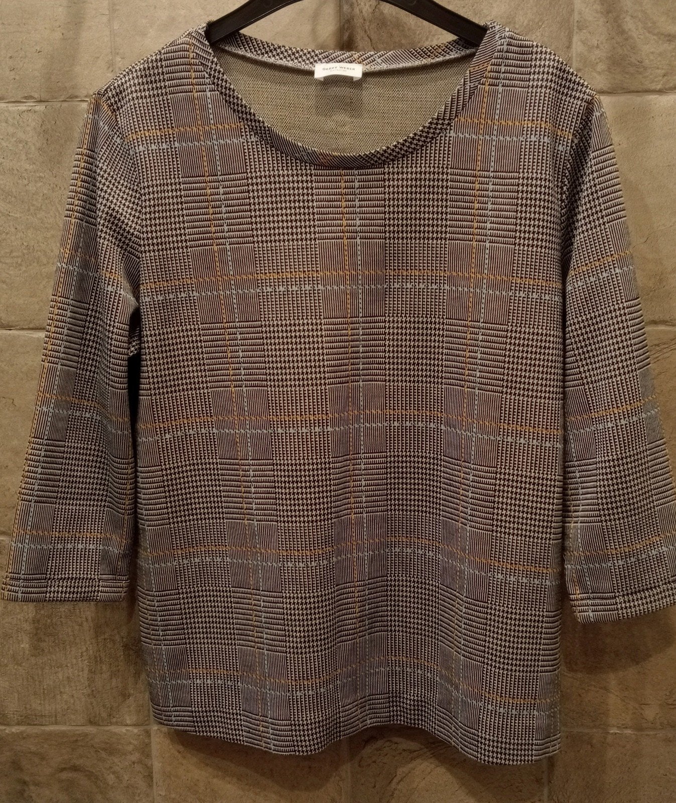 Gerry Weber - Nieuwe Zwart Geruite Trui - Maat 40 - Nieuw, Kleding | Dames, Tops, Maat 38/40 (M), Zwart, Nieuw, Ophalen of Verzenden