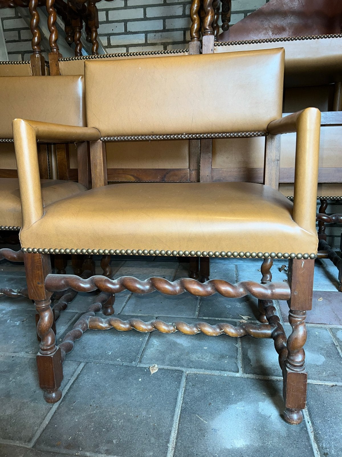 Antieke getorste stoelen met armleuning - Set van 14, Ophalen