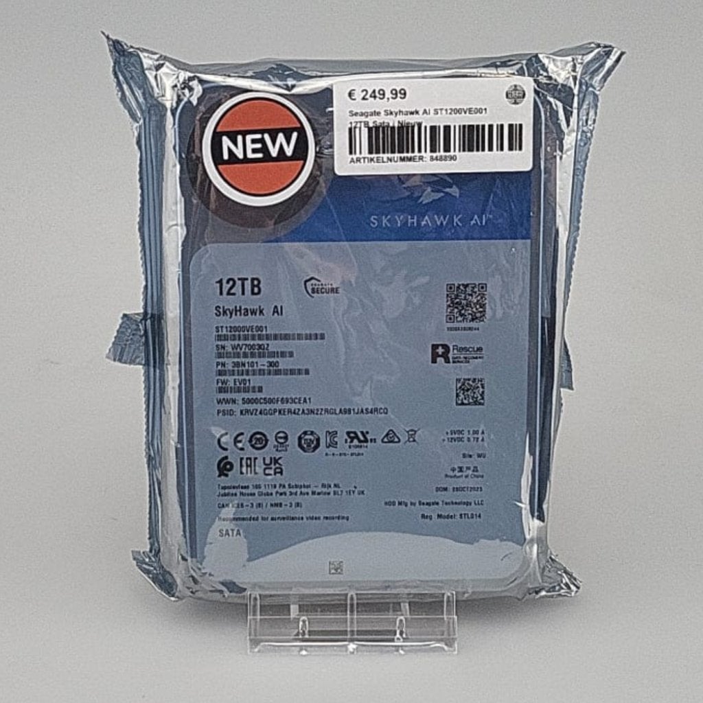 Seagate Skyhawk AI ST1200VE001 12TB Sata | Nieuw, Seagate, Nieuw, Support@seagate.com, 47488 Kato Road
Fremont, CA 94538
United States