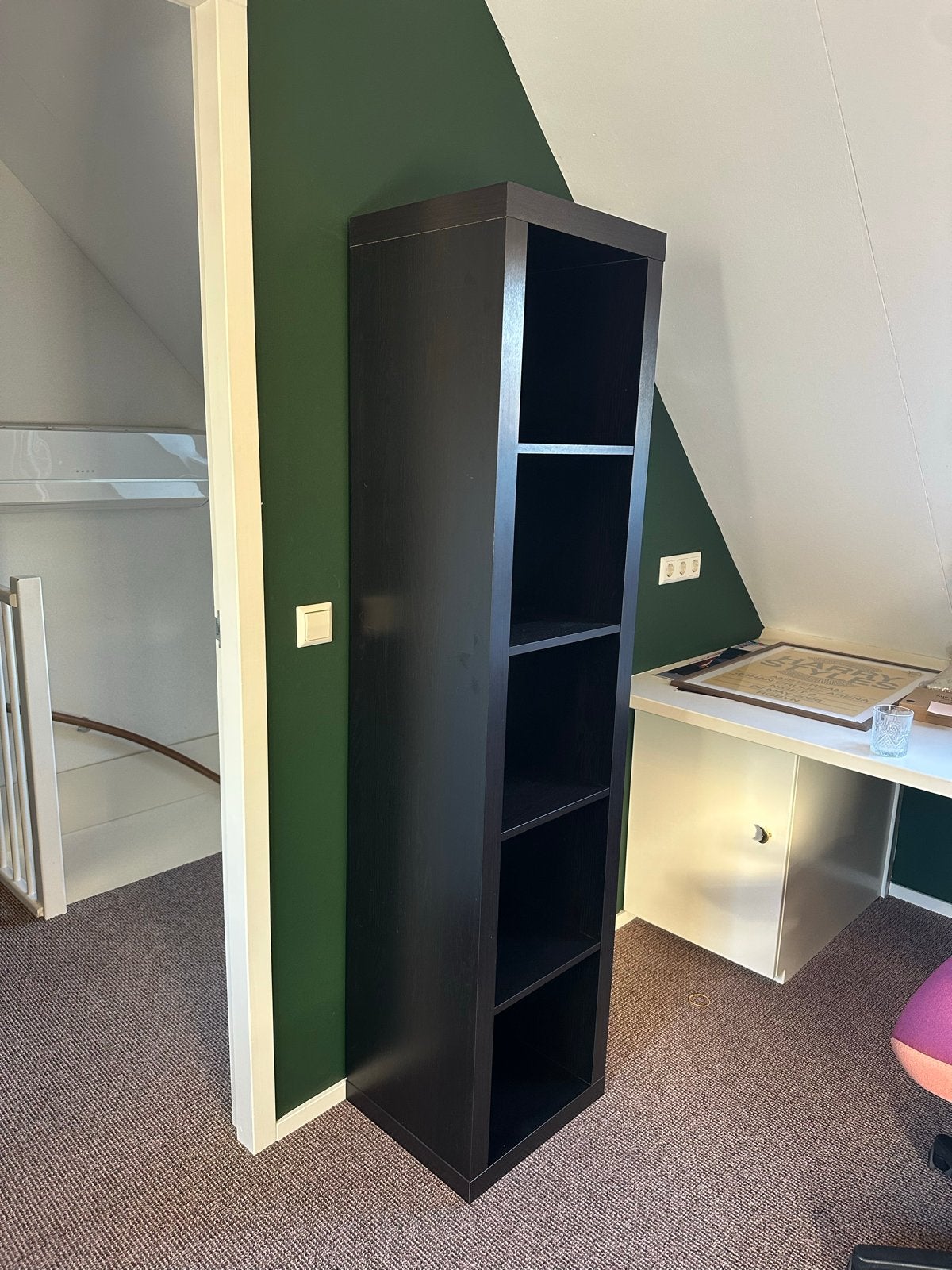 IKEA Kallax Kast - Zwartbruin, Huis en Inrichting, Kasten | Boekenkasten, Ophalen, Met plank(en), Minder dan 50 cm, Gebruikt