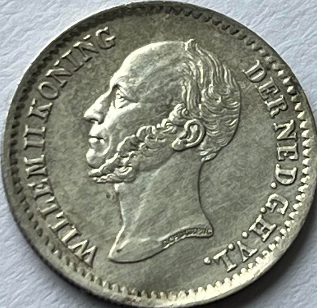 Heel mooi dubbeltje 1849, Zilver, Ophalen of Verzenden, 10 cent, Koningin Wilhelmina