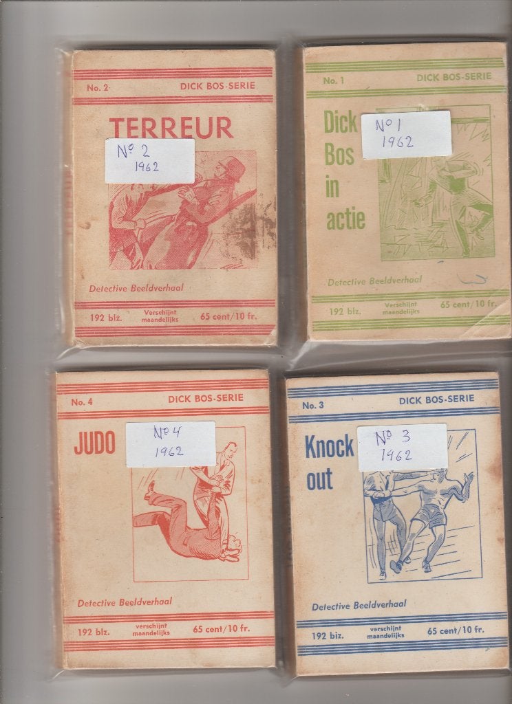 Dick Bos-Serie: Complete Set  van 0,65 cent serie  28 stuks, Gelezen, Alfred Mazure, Complete serie of reeks, Ophalen of Verzenden