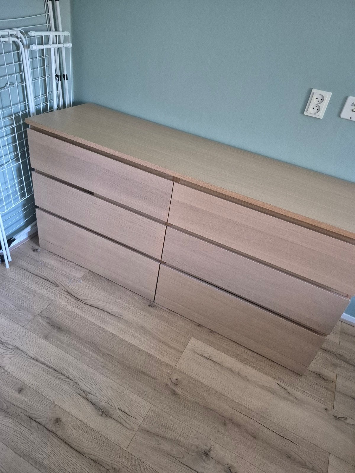 IKEA MALM ladekast met 6 lades - licht eiken, Ophalen, Gebruikt, 5 laden of meer, 150 tot 200 cm