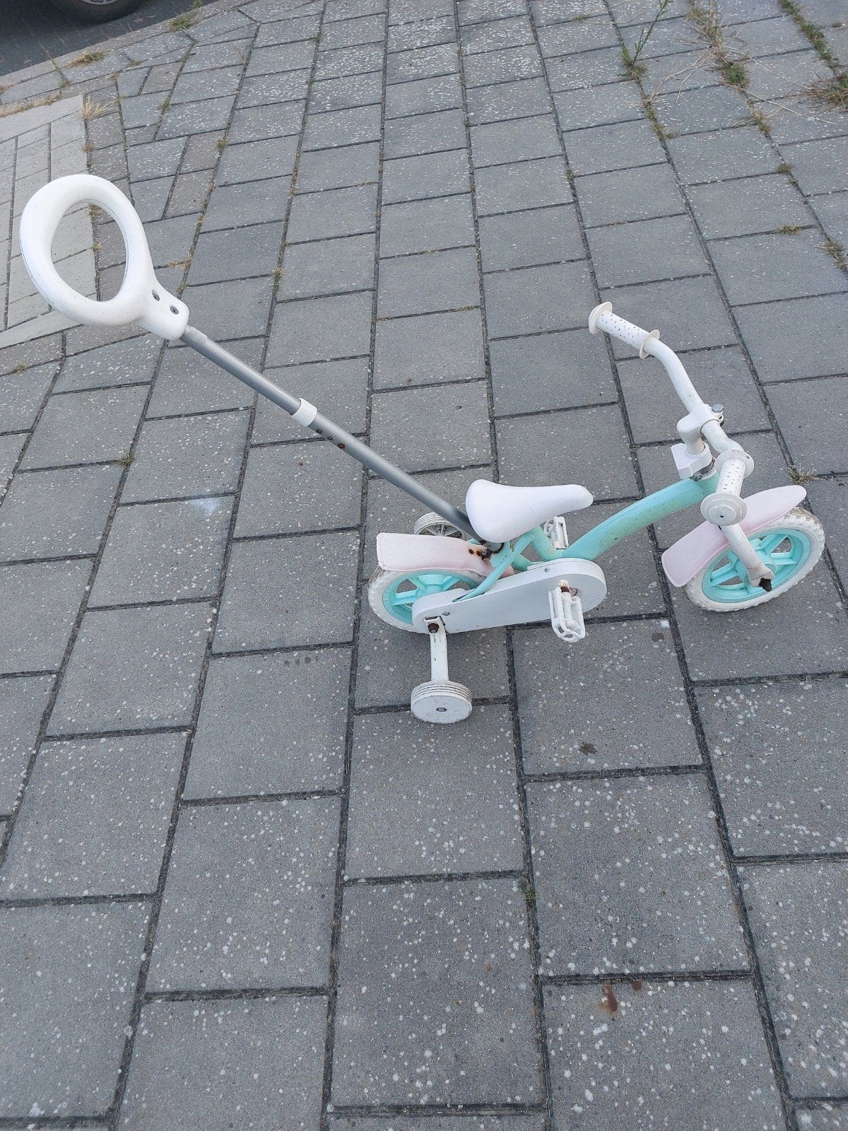 Woezel & Pip Kinderfiets 12 inch met zijwieltjes en duwstang, Ophalen, Zijwieltjes, Gebruikt, Woezel & Pip