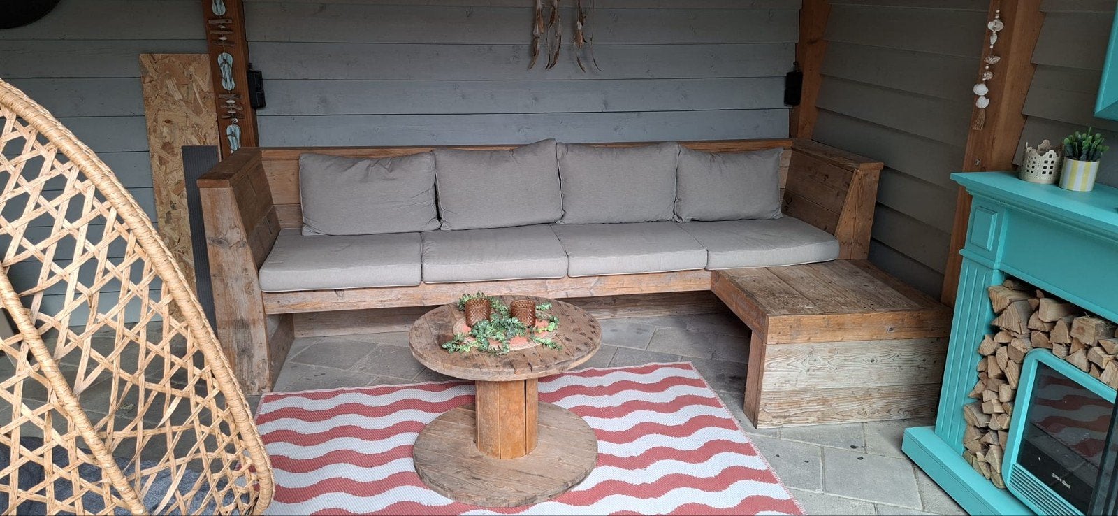 handgemaakte tuinbank, Ophalen, Hout