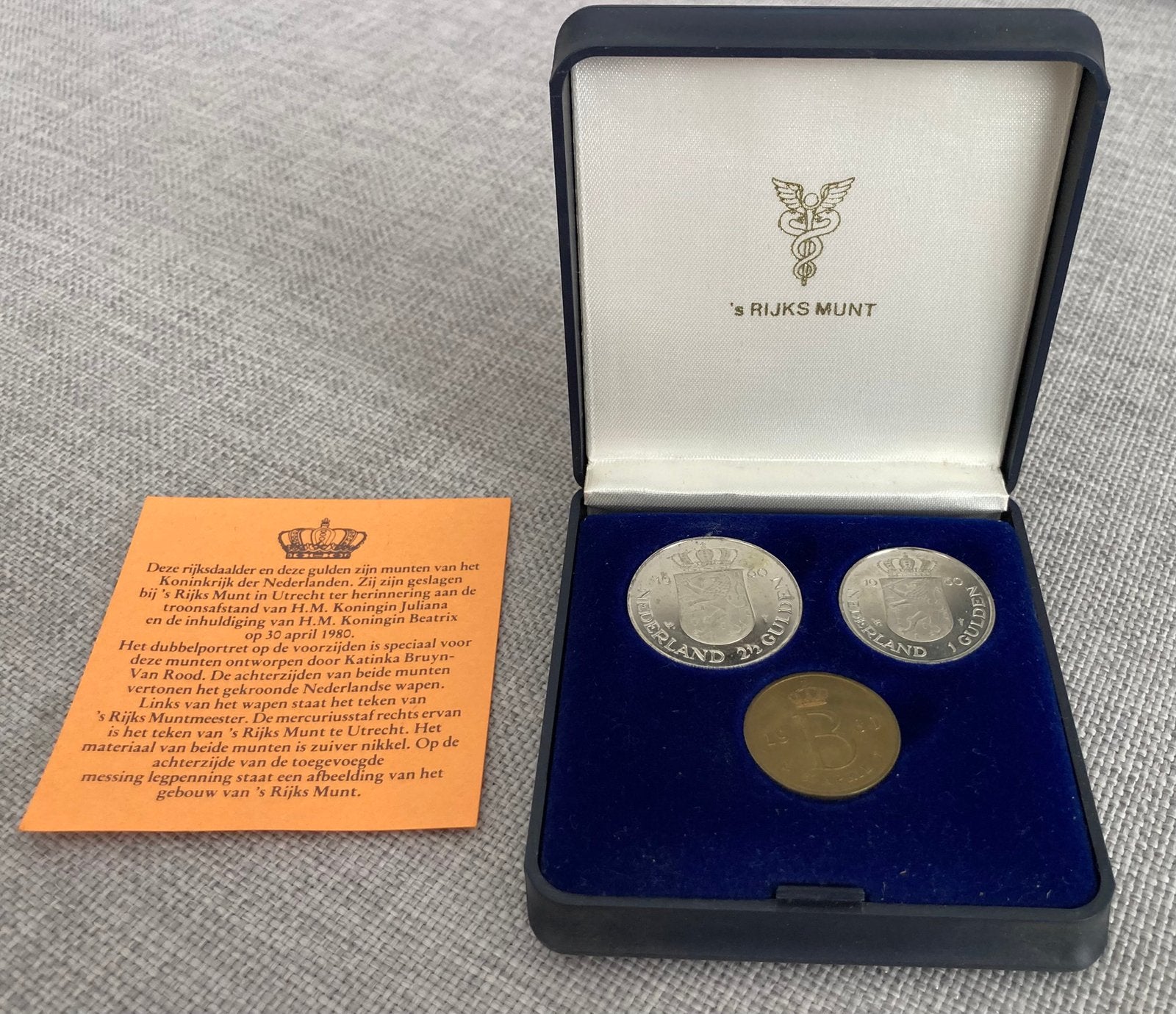 Inhuldigingsset Koningin Beatrix 1980, Ophalen of Verzenden, Koningin Beatrix, 5 gulden, Setje
