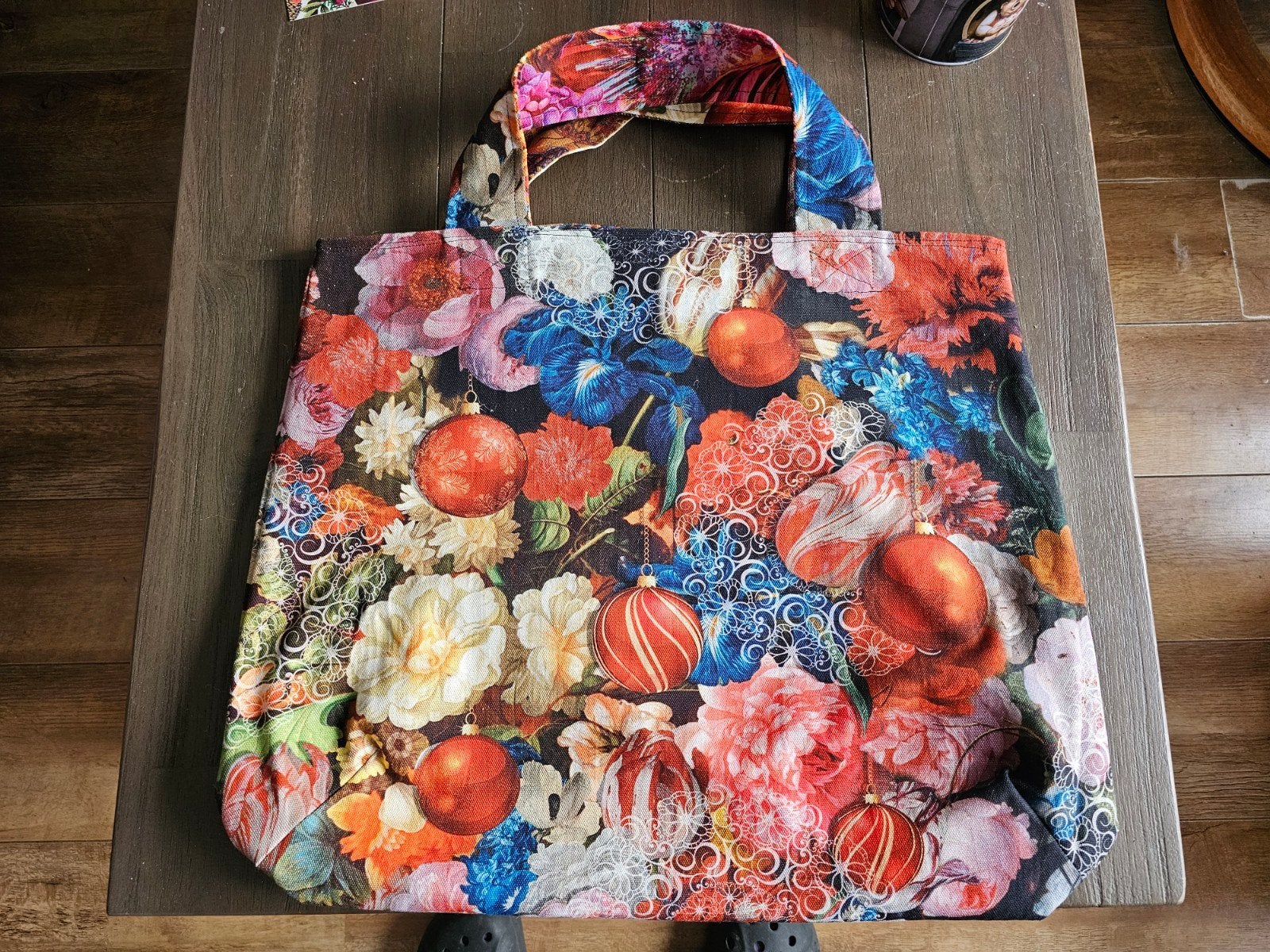 Zelfgemaakte draagtas/ shopper 2 kanten draagbaar, kerst, Diversen, Kerst, Ophalen of Verzenden, Zo goed als nieuw