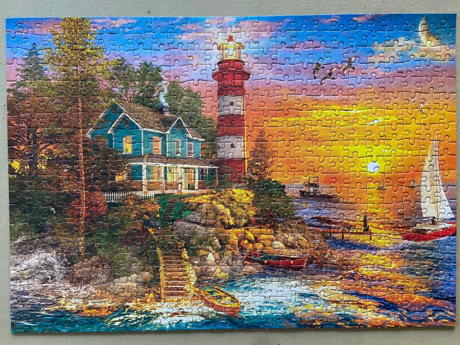 Gibsons Lighthouse Island Dominic Davison 500 stukjes, Ophalen of Verzenden, 500 t/m 1500 stukjes, Gebruikt