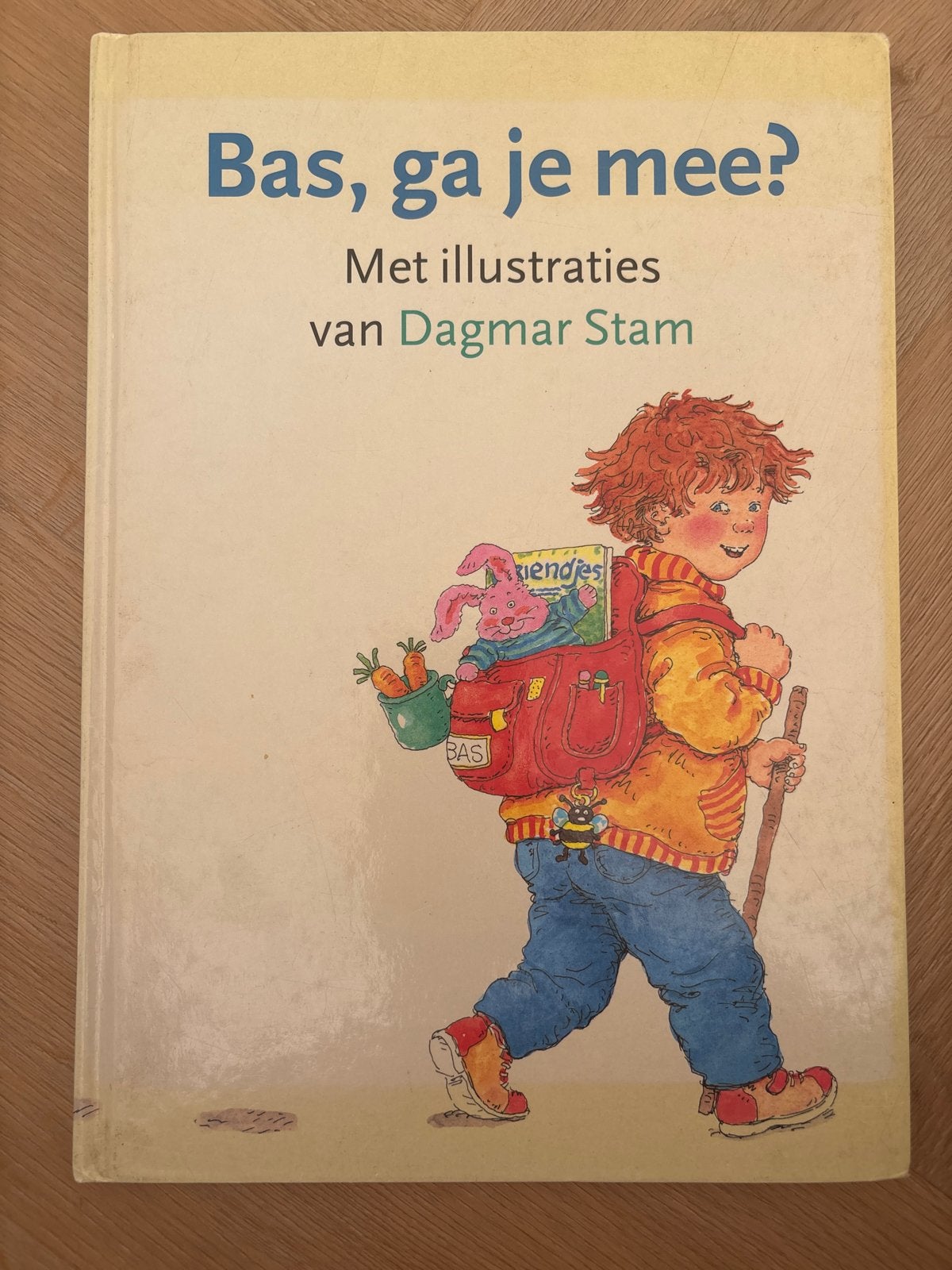 Bas, ga je mee? Prentenboek Dagmar Stam, Ophalen of Verzenden, Zo goed als nieuw, Prentenboek