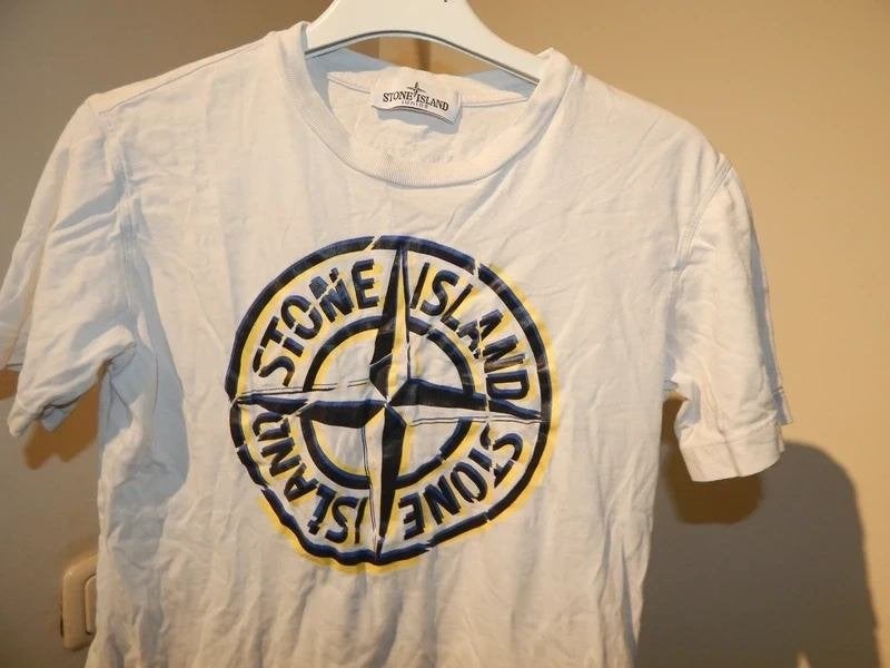 Stone Island wit shirt merk druk kleur voorkant 10Y, Gebruikt, Verzenden, Stone Island, Shirt of Longsleeve