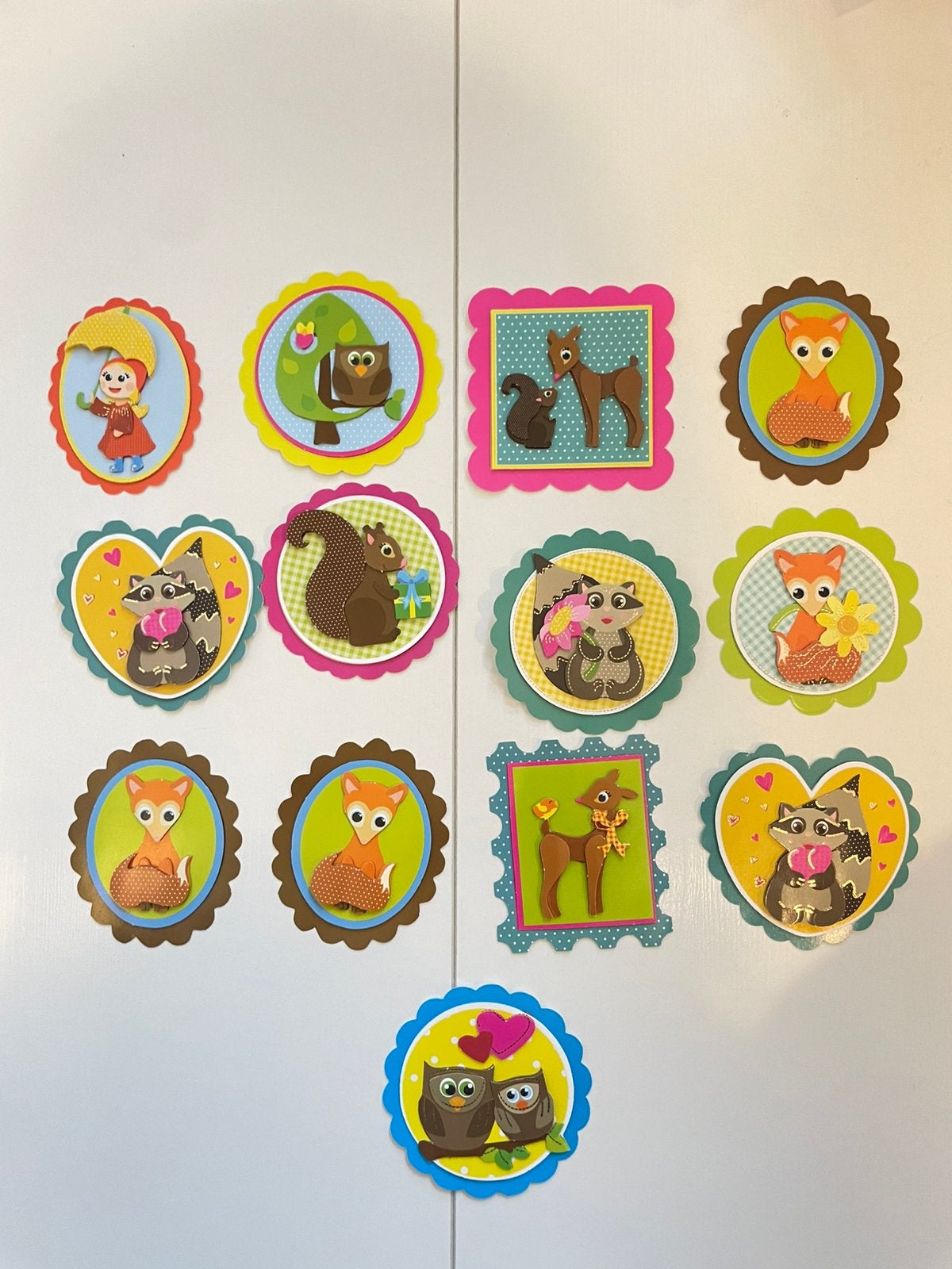 Setje van 13 3D plaatjes kant en klaar, Ophalen of Verzenden, Dieren, Knipvel