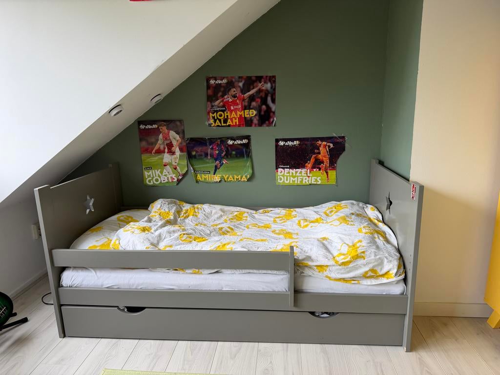 Petit Amelie Kinderbed 160x70 grijs met lade, Ophalen, Gebruikt, 160 tot 180 cm, 70 tot 85 cm