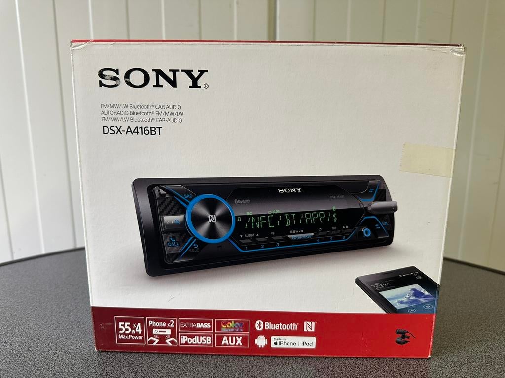 Sony DSX-A416BT autoradio met dual Bluetooth, NFC, USB aux, Auto diversen, Autoradio's, Zo goed als nieuw, Ophalen of Verzenden