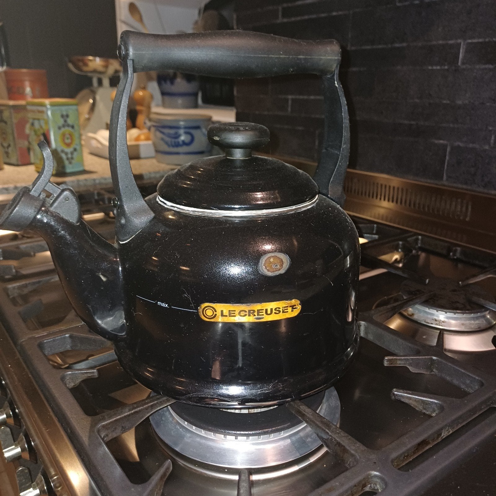 fluitketel, Gebruikt, Zwart, Le Creuset, Ophalen