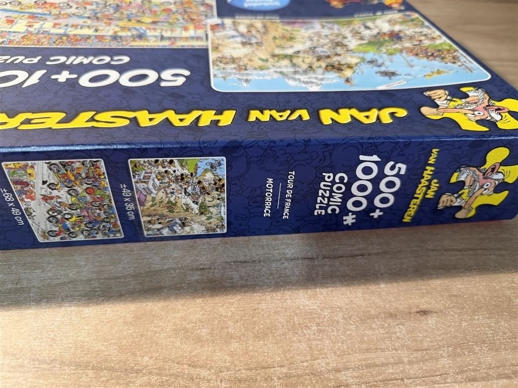 Jan van Haasteren - tour de France - motorrace - 2in1 - s661, Hobby en Vrije tijd, Denksport en Puzzels, Verzenden, 500 t/m 1500 stukjes