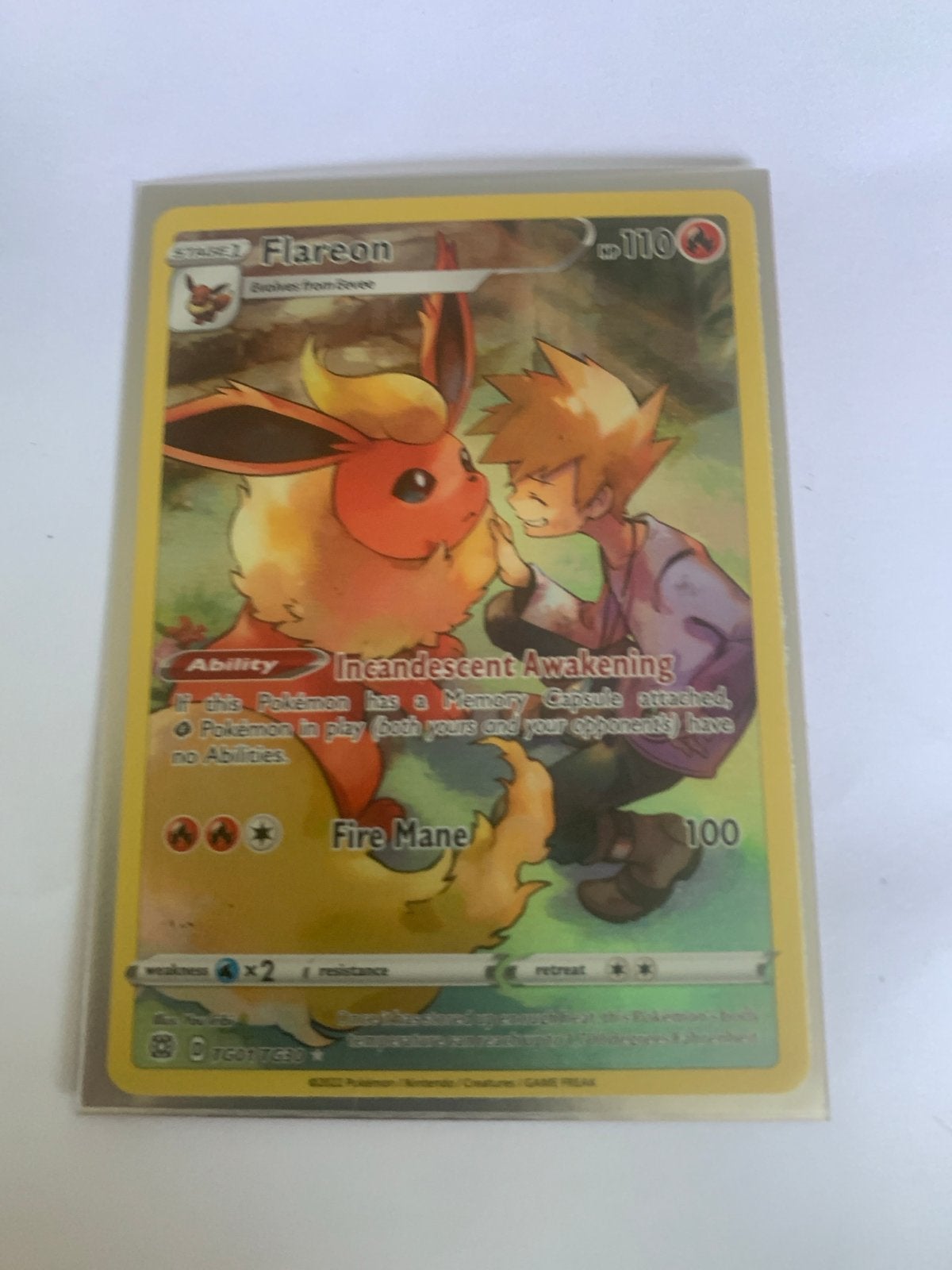 Pokémon Kaart Flareon (Incandescent Awakening) - Zo goed als, Ophalen, Zo goed als nieuw, Losse kaart