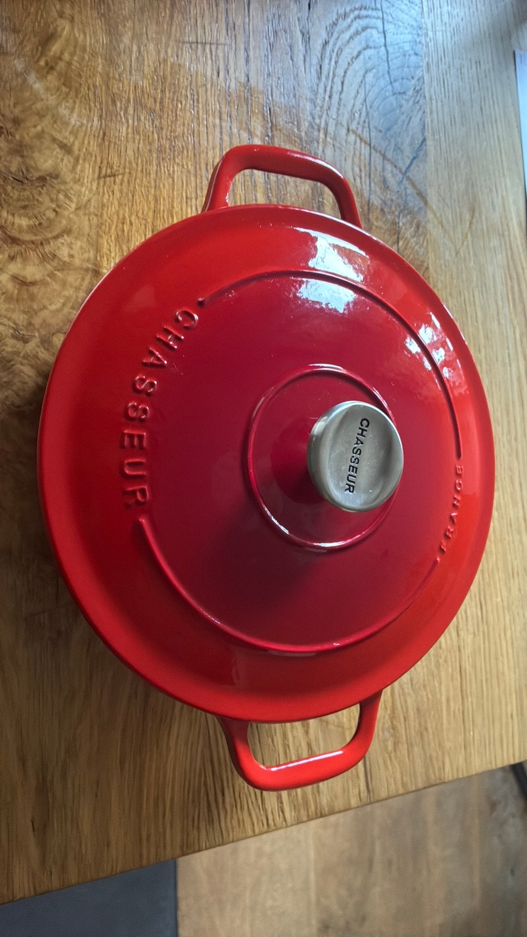 Chasseur pan 24cm, Huis en Inrichting, Ophalen, Zo goed als nieuw, Rvs, Kookpan
