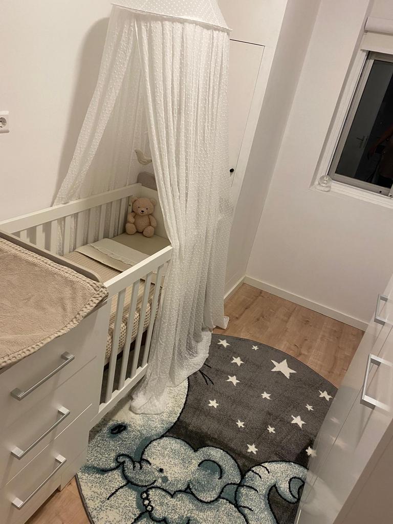 Rond grijs/blauw kleed mama en baby olifant, Kinderen en Baby's, Kinderkamer | Complete kinderkamers, Ophalen, Zo goed als nieuw