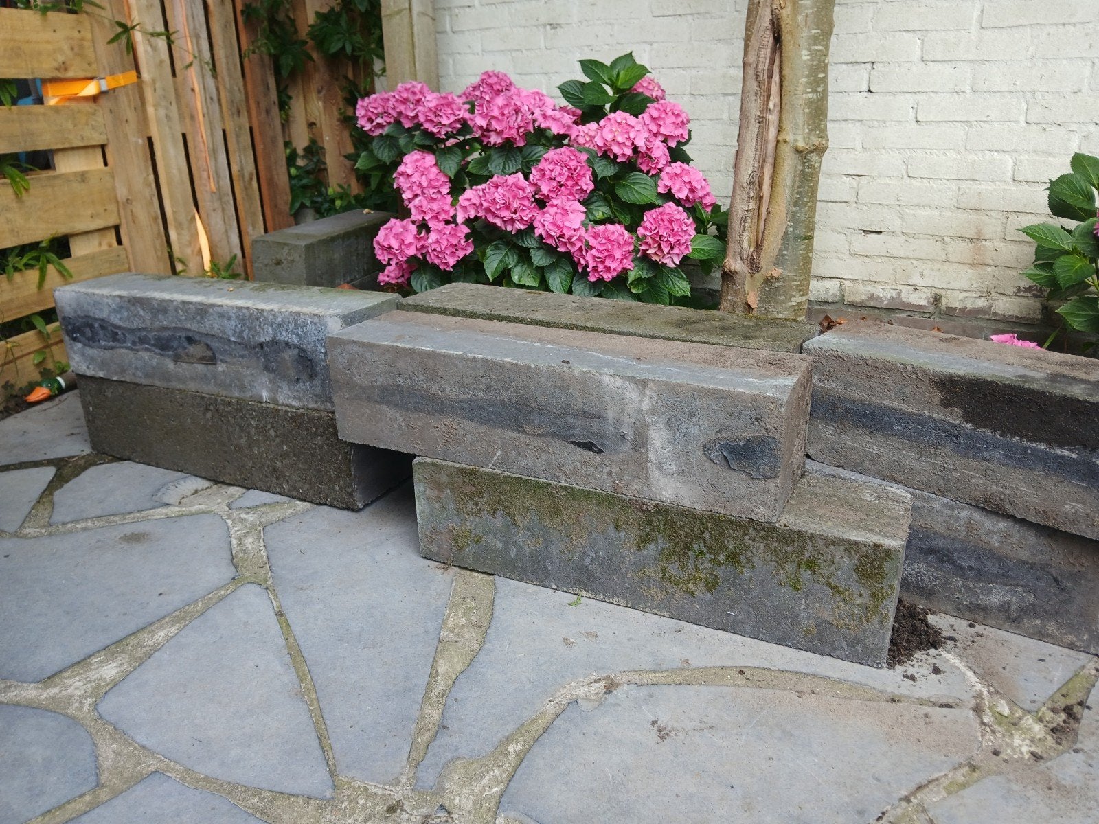 Border blok antraciet stapelblok tuin, Ophalen, Gebruikt, Minder dan 100 cm, Minder dan 25 cm