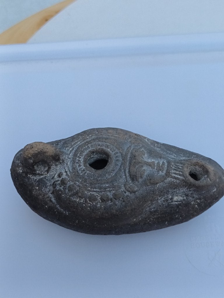 Antiek Aardewerk Olielampje uit Zuid-Amerika (Snotneus), Ophalen of Verzenden
