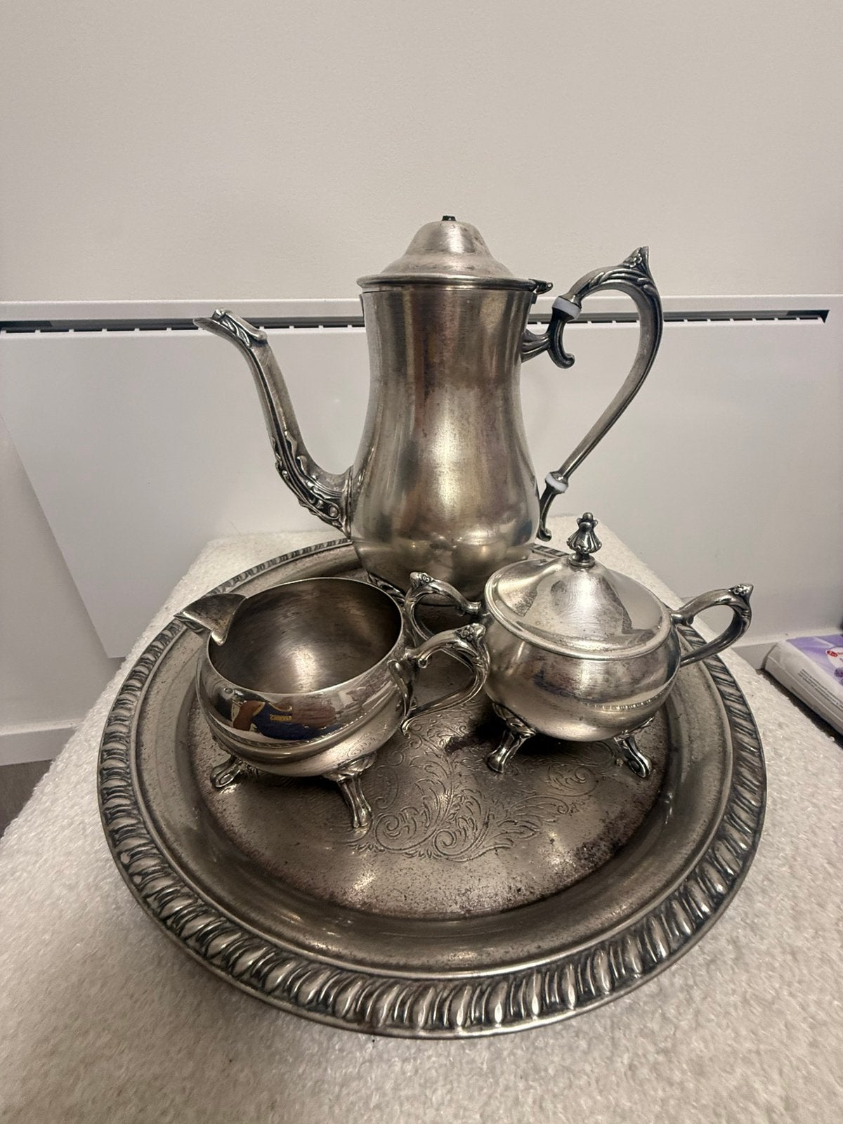 Vintage Leonard  herhaald Koffie/Theeservies Set, Ophalen of Verzenden, Zilver