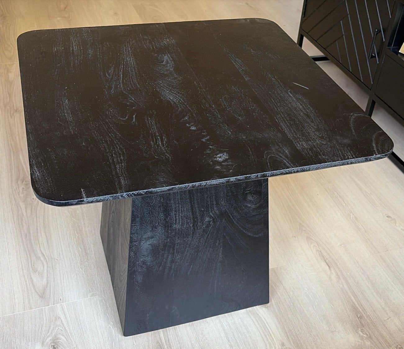 Zwarte houten salontafel, Ophalen, Vierkant, Nieuw, 55 tot 75 cm