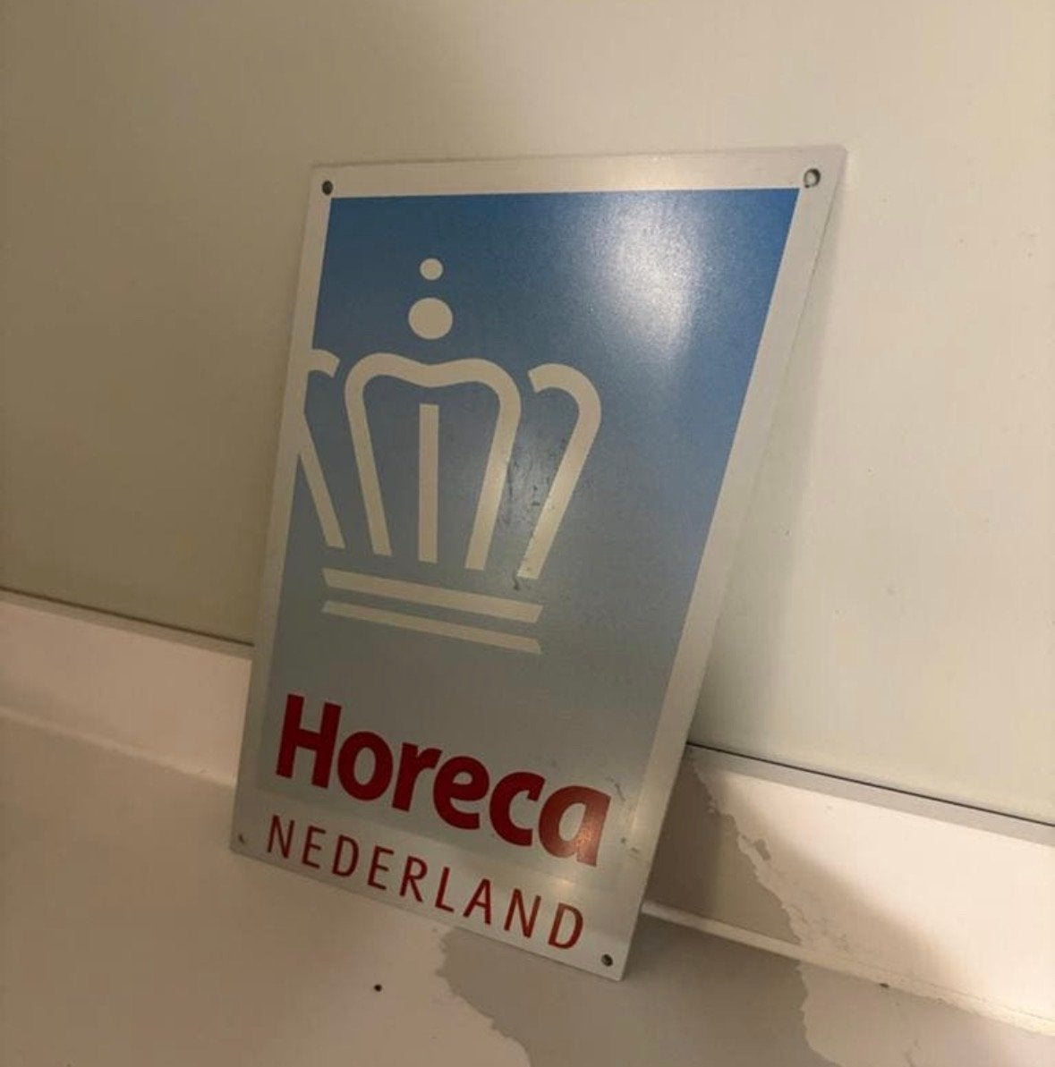 Vintage Horeca Nederland Reclamebord, Verzamelen, Verzenden, Zo goed als nieuw, Reclamebord